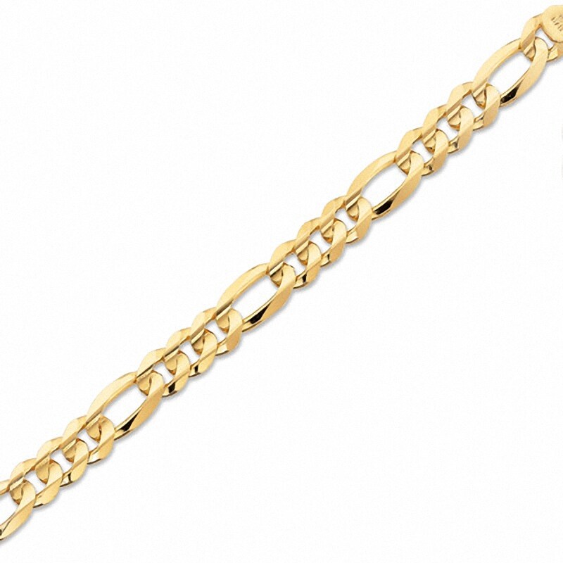 Main Image 1 of Previously Owned - 8.61mm Concave Figaro Link Bracelet in 10K Gold - 8.5"