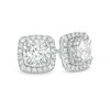 Thumbnail Image 1 of Previously Owned - 1/2 CT. T.W. Diamond Cushion Frame Stud Earrings in 10K White Gold