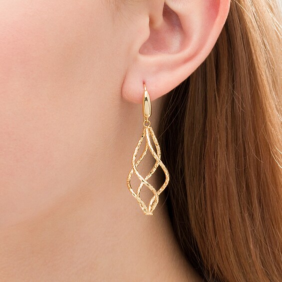 Previously Owned - Made in Italy Cascading Twist Drop Earrings in 14K Gold