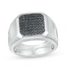 Thumbnail Image 1 of Previously Owned - Vera Wang Men 1/2 CT. T.W. Enhanced Black Octagonal Diamond Signet Ring in Sterling Silver