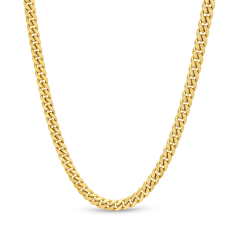 Main Image 1 of Previously Owned - Made in Italy 4.5mm Cuban Curb Chain Necklace in Hollow 10K Gold - 22"
