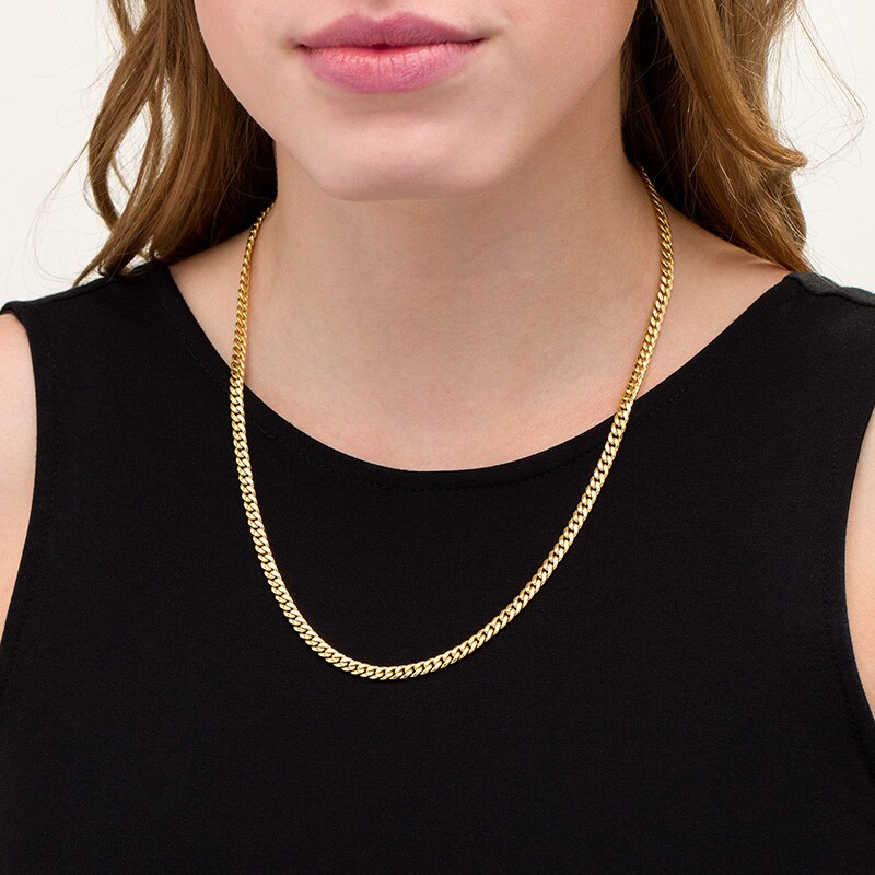 Main Image 2 of Previously Owned - Made in Italy 4.5mm Cuban Curb Chain Necklace in Hollow 10K Gold - 22"