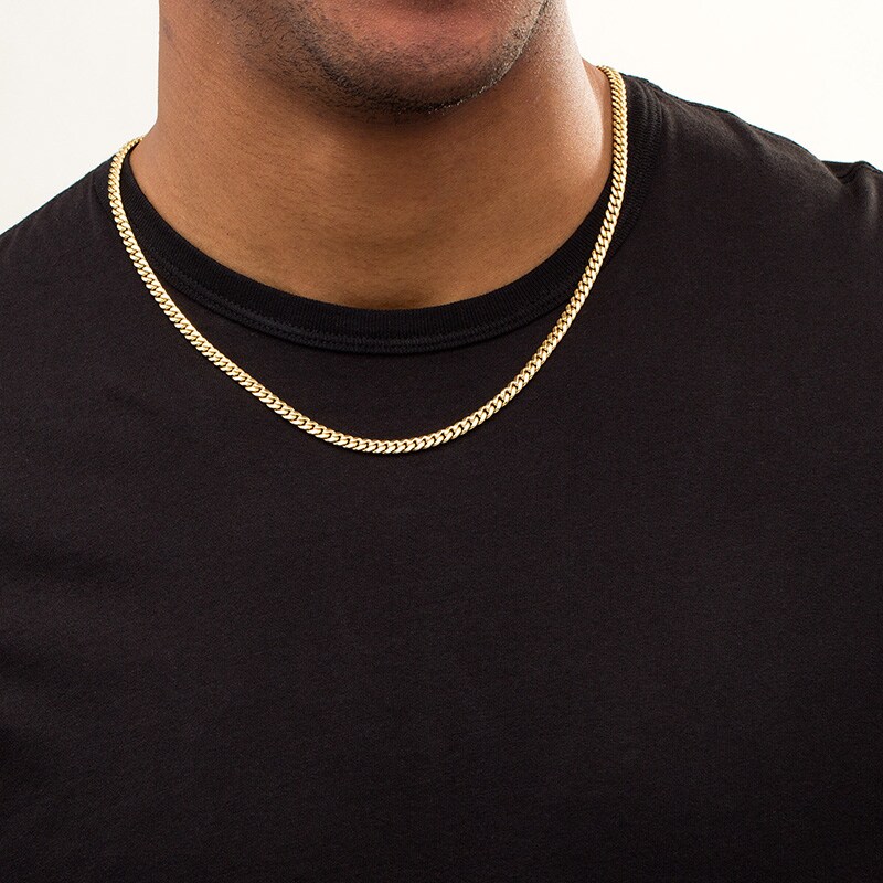 Main Image 3 of Previously Owned - Made in Italy 4.5mm Cuban Curb Chain Necklace in Hollow 10K Gold - 22"