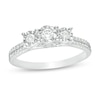Thumbnail Image 1 of Previously Owned - 1/3 CT. T.W. Diamond Past Present Future® Double Row Engagement Ring in 10K White Gold