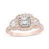 Thumbnail Image 1 of Previously Owned - 1-1/4 CT. T.W. Princess-Cut Diamond Frame Past Present Future® Engagement Ring in 14K Rose Gold