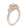Thumbnail Image 3 of Previously Owned - 1-1/4 CT. T.W. Princess-Cut Diamond Frame Past Present Future® Engagement Ring in 14K Rose Gold