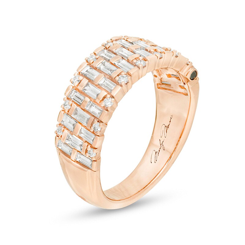 Main Image 2 of Previously Owned - Marilyn Monroe™ Collection 1 CT. T.W. Baguette and Round Diamond Band in 14K Rose Gold