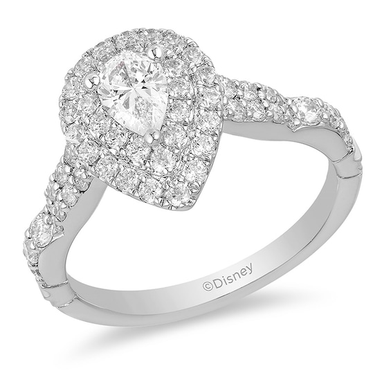 Previously Owned - Enchanted Disney Ariel 1 CT. T.w. Pear-Shaped Diamond Shell Engagement Ring in 14K Two-Tone Gold