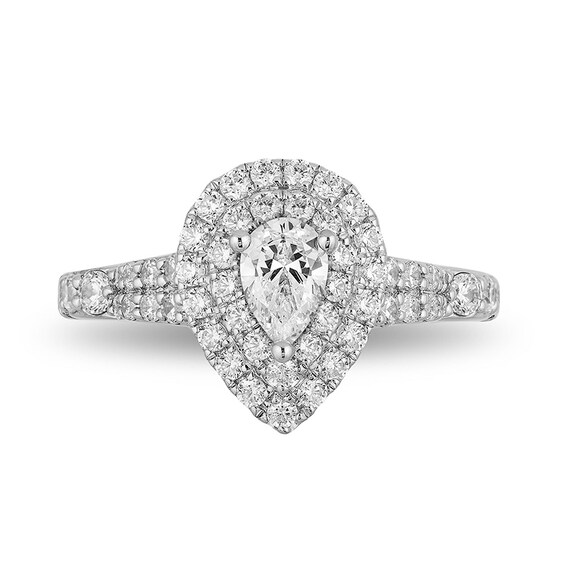 Previously Owned - Enchanted Disney Ariel 1 CT. T.w. Pear-Shaped Diamond Shell Engagement Ring in 14K Two-Tone Gold