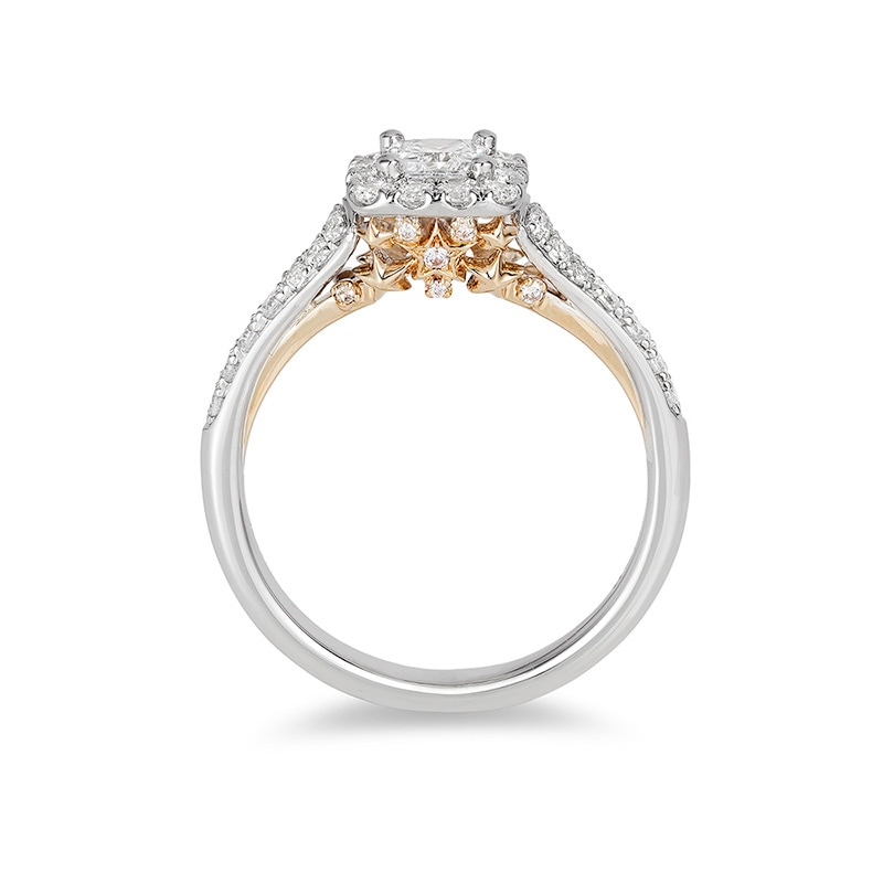 Main Image 2 of Previously Owned - Enchanted Disney Tinker Bell 3/4 CT. T.W. Princess-Cut Diamond Ring in 14K Two-Tone Gold