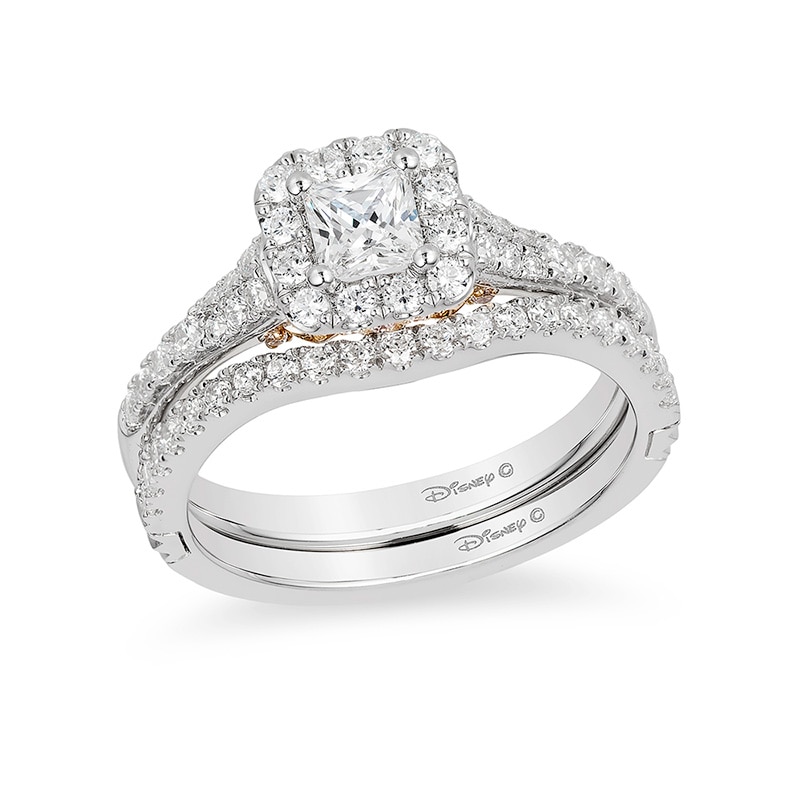 Main Image 3 of Previously Owned - Enchanted Disney Tinker Bell 3/4 CT. T.W. Princess-Cut Diamond Ring in 14K Two-Tone Gold