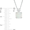 Thumbnail Image 3 of Previously Owned - 8.0mm Cushion-Cut Lab-Created Opal and White Sapphire Pendant in Sterling Silver