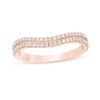 Thumbnail Image 1 of Previously Owned - 1/4 CT. T.W. Diamond Double Row Contour Anniversary Ring in 10K Rose Gold