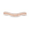 Thumbnail Image 4 of Previously Owned - 1/4 CT. T.W. Diamond Double Row Contour Anniversary Ring in 10K Rose Gold