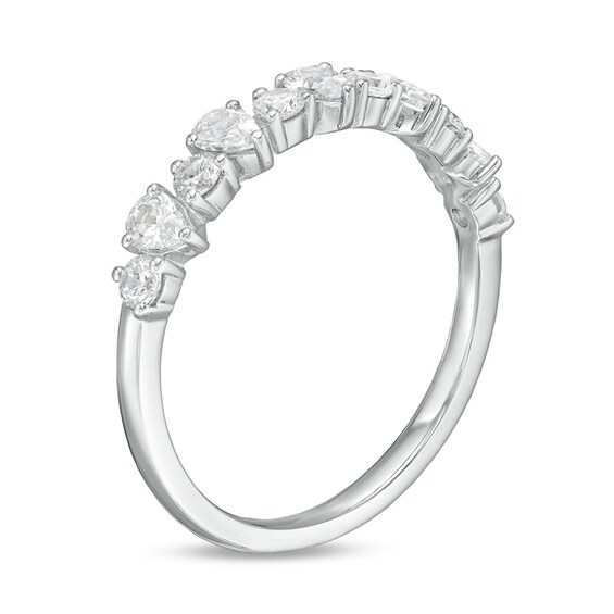 Previously Owned - 3/4 CT. T.w. Pear-Shaped and Round Diamond Alternating Band in 14K White Gold