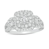 Thumbnail Image 1 of Previously Owned - 1 CT. T.W. Diamond Double Cushion Frame Past Present Future® Engagement Ring in 10K White Gold