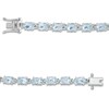 Thumbnail Image 3 of Previously Owned - Sideways Oval Blue Topaz Tennis Bracelet in Sterling Silver - 7.5"