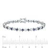 Thumbnail Image 3 of Previously Owned - Princess-Cut Lab-Created Blue and White Sapphire Line Bracelet in Sterling Silver - 7.25"