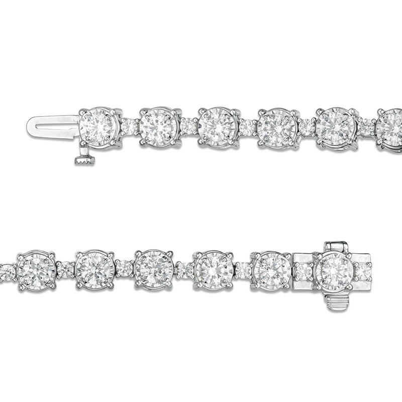 Main Image 3 of Previously Owned - 5 CT. T.W. Composite Diamond Line Bracelet in 10K White Gold