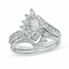 Thumbnail Image 1 of Previously Owned - 1 CT. T.W. Marquise Diamond Frame Bridal Set in 14K White Gold