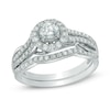 Thumbnail Image 1 of Previously Owned - 1 CT. T.W. Diamond Frame Swirl Bridal Set in 14K White Gold
