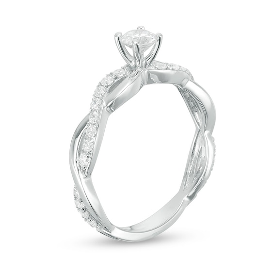 Previously Owned - 1 CT. T.w. Diamond Twist Engagement Ring in 14K White Gold