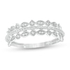 Thumbnail Image 1 of Previously Owned - 1/15 CT. T.W. Diamond Art Deco Twist Vintage-Style Anniversary Ring in 10K White Gold