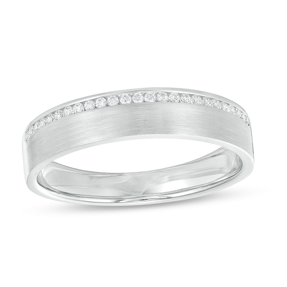 Previously Owned - 1/8 CT. T.w. Diamond Channel-Set Wedding Band in 10K White Gold