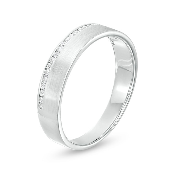 Previously Owned - 1/8 CT. T.w. Diamond Channel-Set Wedding Band in 10K White Gold