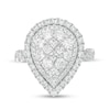 Thumbnail Image 3 of Previously Owned - 2 CT. T.W. Composite Diamond Pear-Shaped Frame Engagement Ring in 14K White Gold