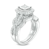Thumbnail Image 2 of Previously Owned 1-1/2 CT. T.W. Princess-Cut Diamond Frame Vintage-Style Twist Soldered Bridal Set in 14K White Gold