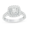 Thumbnail Image 1 of Previously Owned - 1 CT. T.W. Princess-Cut Diamond Double Frame Engagement Ring in 14K White Gold