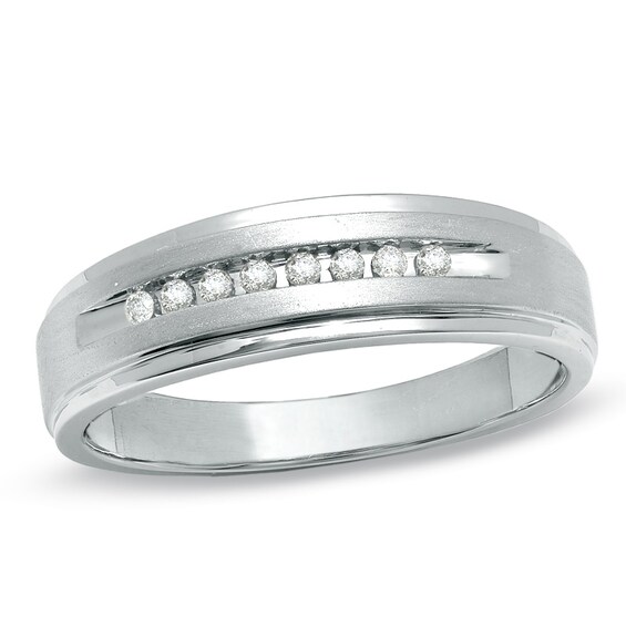 Previously Owned - 1/10 CT. T.w. Diamond Wedding Band in 10K White Gold