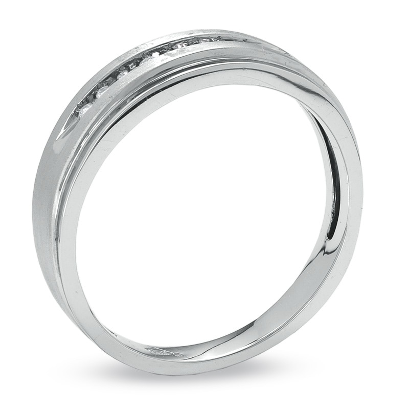 Main Image 2 of Previously Owned - 1/10 CT. T.W. Diamond Wedding Band in 10K White Gold