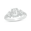 Thumbnail Image 1 of Previously Owned - 1 CT. T.W. Emerald-Cut Diamond Past Present Future® Frame Engagement Ring in 14K White Gold
