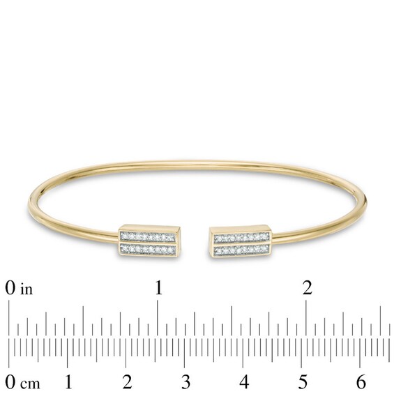 Previously Owned - 1/6 CT. T.w. Diamond Double Row Flex Bangle in 10K Gold
