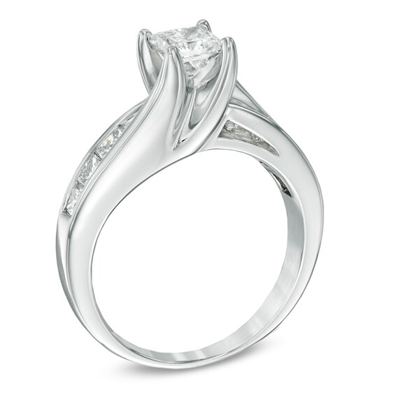 Previously Owned - 2 CT. T.w. Princess-Cut Diamond Bridge Band in 14K White Gold