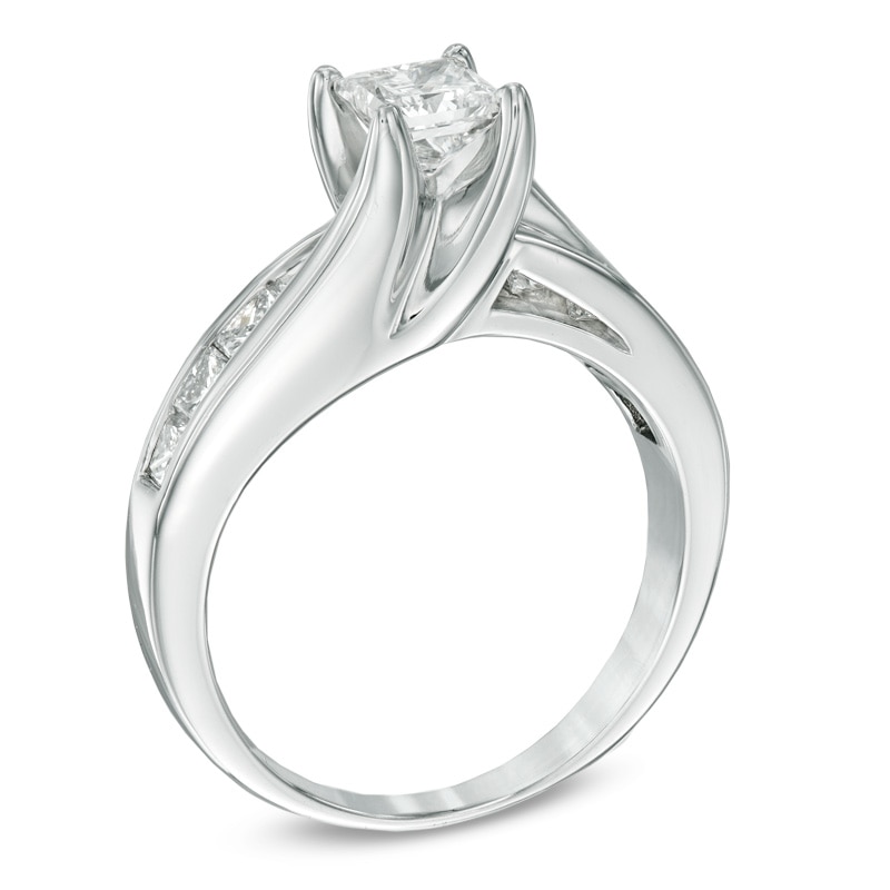 Main Image 2 of Previously Owned - 2 CT. T.W. Princess-Cut Diamond Bridge Band in 14K White Gold