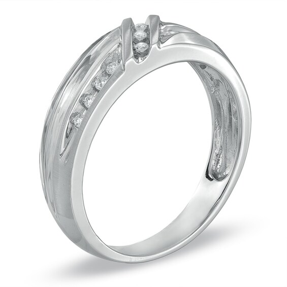 Previously Owned - 1/10 CT. T.w. Diamond Wedding Band in 10K White Gold