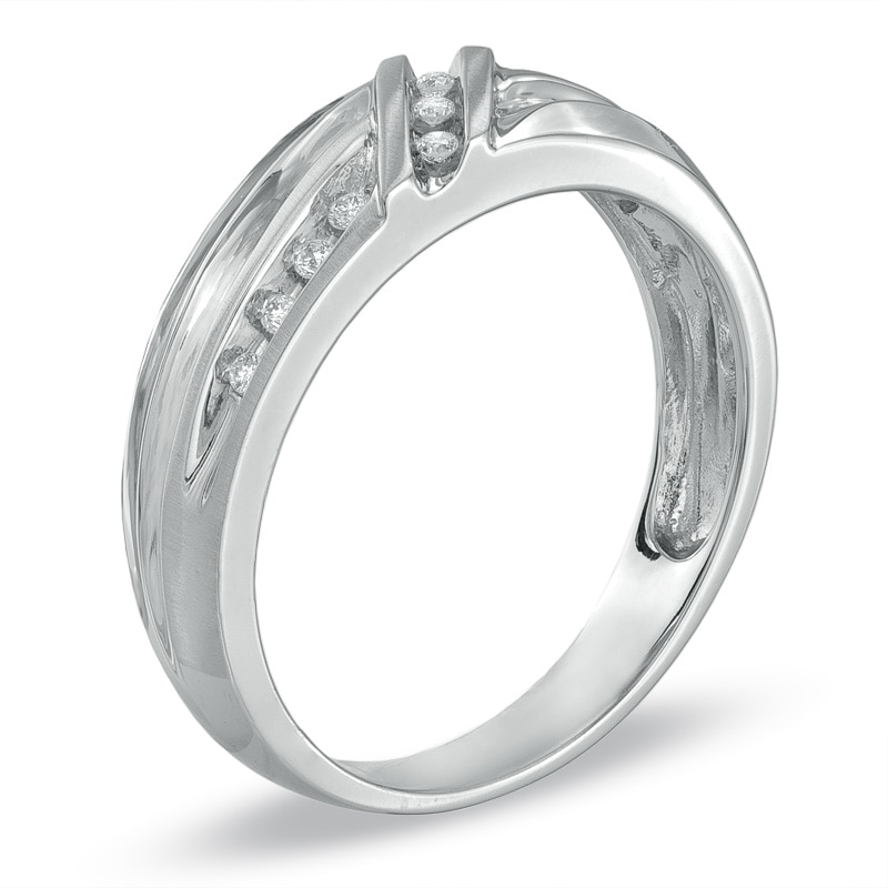 Main Image 2 of Previously Owned - 1/10 CT. T.W. Diamond Wedding Band in 10K White Gold