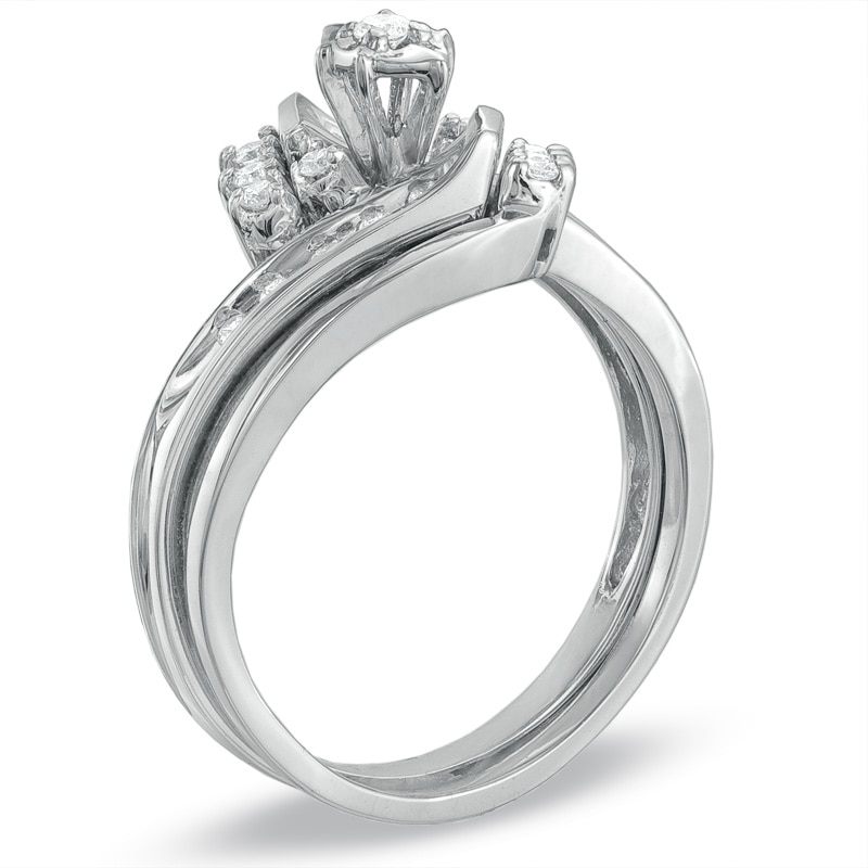 Main Image 2 of Previously Owned - 1/4 CT. T.W. Diamond Bridal Set in 10K White Gold