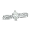 Thumbnail Image 1 of Previously Owned - Vera Wang Love Collection 1/2 CT. Marquise Diamond Solitaire Scroll Engagement Ring in 14K White Gold