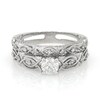 Thumbnail Image 1 of Previously Owned 3/4 CT. T.W. Diamond Vintage-Style Soldered Bridal Set in 10K White Gold