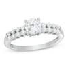 Thumbnail Image 1 of Previously Owned - 7/8 CT. T.W. Diamond Double Row Engagement Ring in 10K White Gold