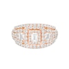 Thumbnail Image 1 of Previously Owned - 2-1/2 CT. T.W. Emerald-Cut Diamond Past Present Future® Split Shank Engagement Ring in 14K Rose Gold
