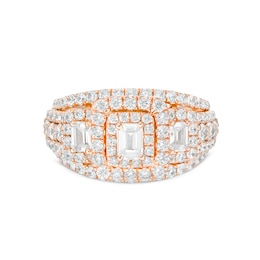 Previously Owned - 2-1/2 CT. T.W. Emerald-Cut Diamond Past Present Future® Split Shank Engagement Ring in 14K Rose Gold