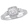 Thumbnail Image 1 of Previously Owned - 1-1/3 CT. T.W. Cushion-Cut Diamond Frame Engagement Ring in 14K White Gold