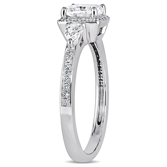Previously Owned - 1-1/3 CT. T.w. Cushion-Cut Diamond Frame Engagement Ring in 14K White Gold
