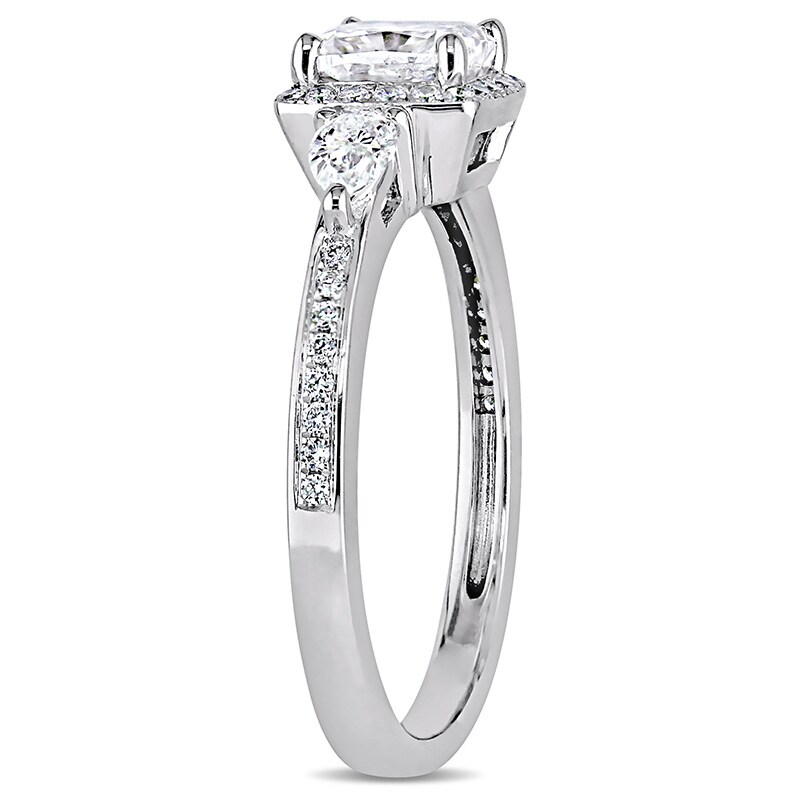 Main Image 2 of Previously Owned - 1-1/3 CT. T.W. Cushion-Cut Diamond Frame Engagement Ring in 14K White Gold