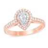 Thumbnail Image 1 of Previously Owned - 1/2 CT. T.W. Pear-Shaped Diamond Double Frame Engagement Ring in 14K Rose Gold